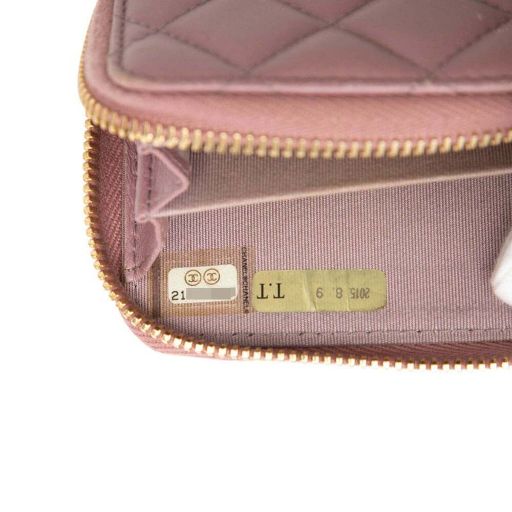 CHANEL Purple Lambskin Leather Logo Wallet - Picture 6 of 7